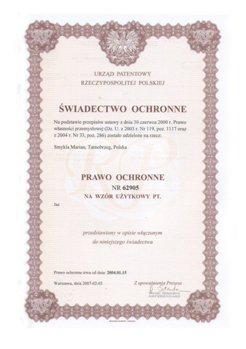 Prawo ochronne nr 62905: Jaz